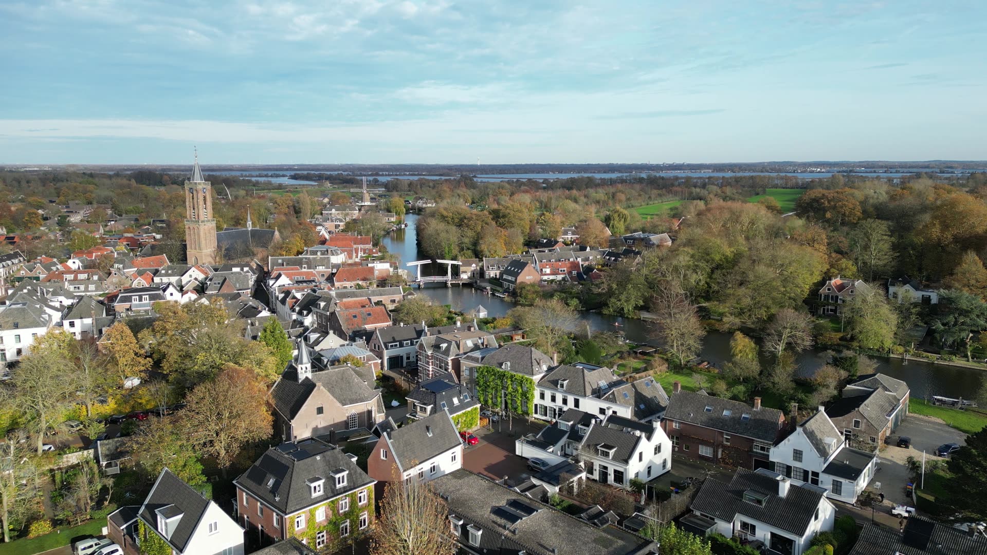 The river Vecht at Loenen from above